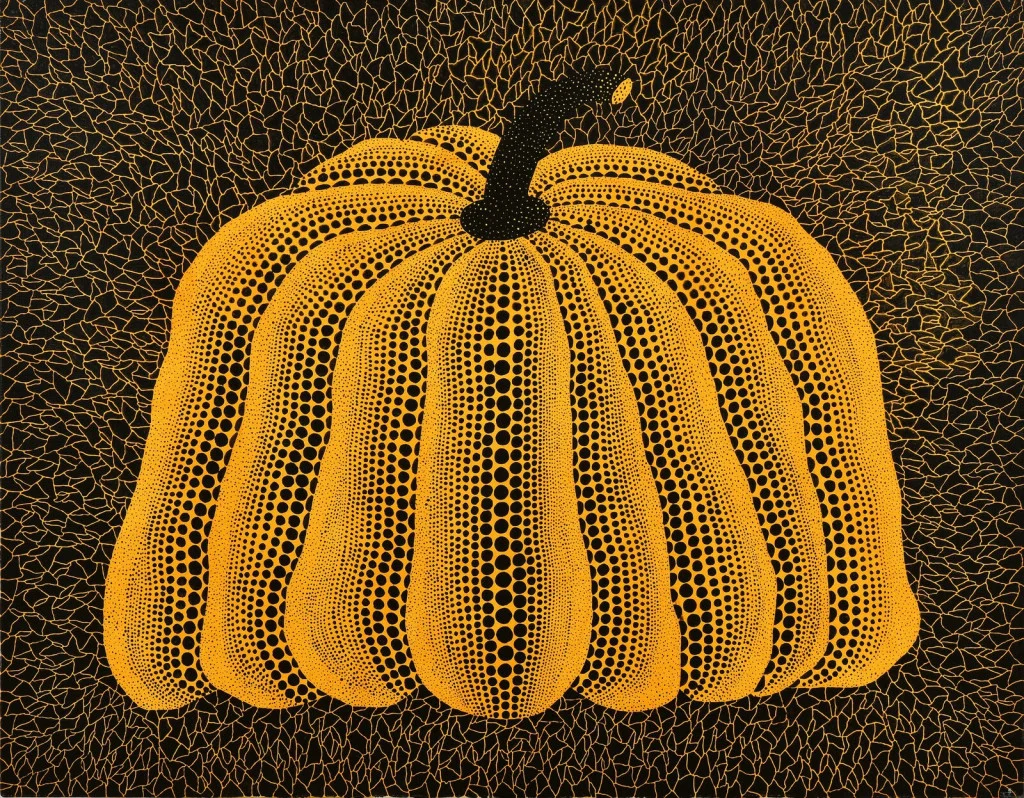 Yayoi Kusama iconic Yellow Pumpkin sculpture with black polka dots